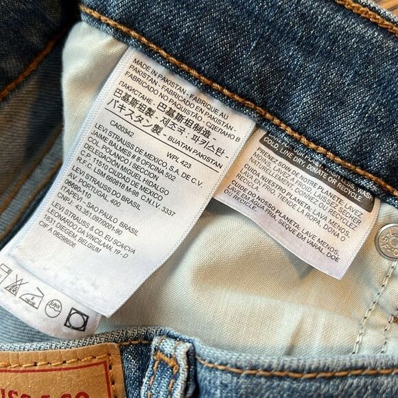 Levi's High Rise Raw Hem Button Fly Wedgie Ankle Skinny Jeans Sz 30 C17 - Picture 6 of 8